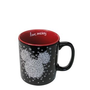 NEW Disney Love Mickey Oversized Black Heart Mug